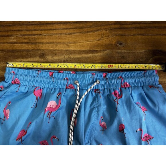 Mens Pink Flamingo Blue Swim Trunks Size XXL NWoT - Picture 5 of 8